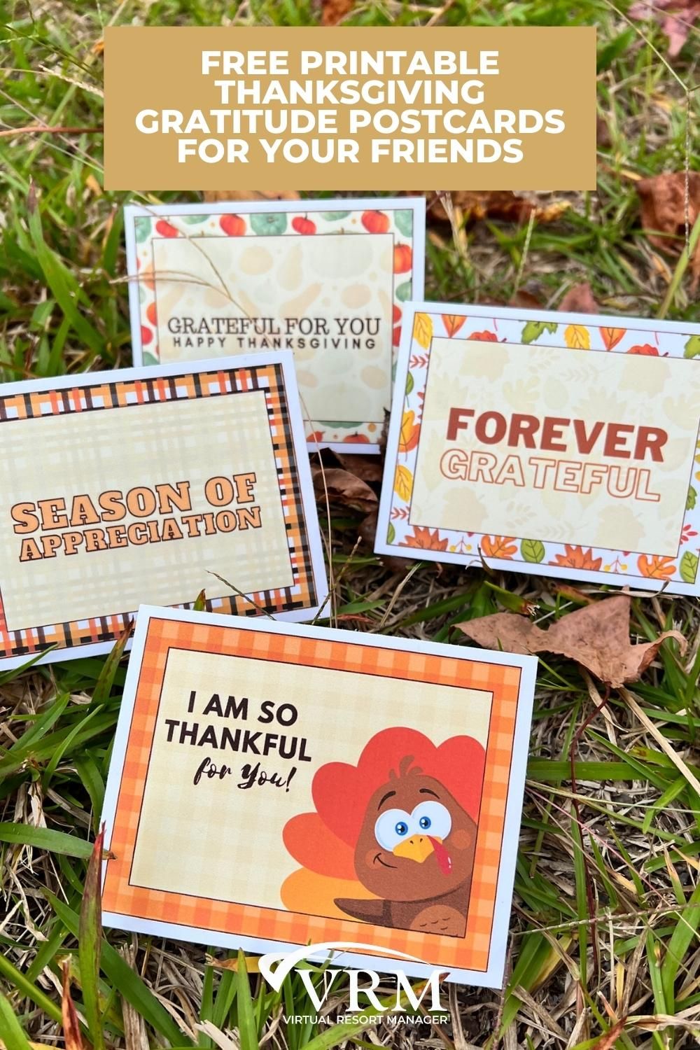 Free Printable Thanksgiving Gratitude Postcards for Your Friends