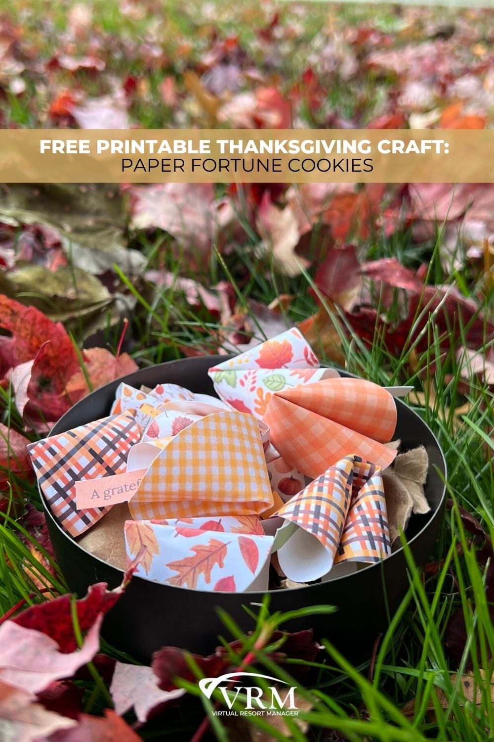 Free Printable Thanksgiving Craft, Paper Fortune Cookies