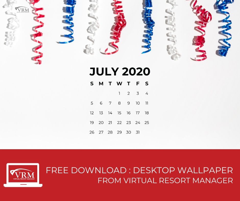 free july desktop calendar